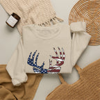 American Flag Deer Head Graphic - Pullover Sweatshirt