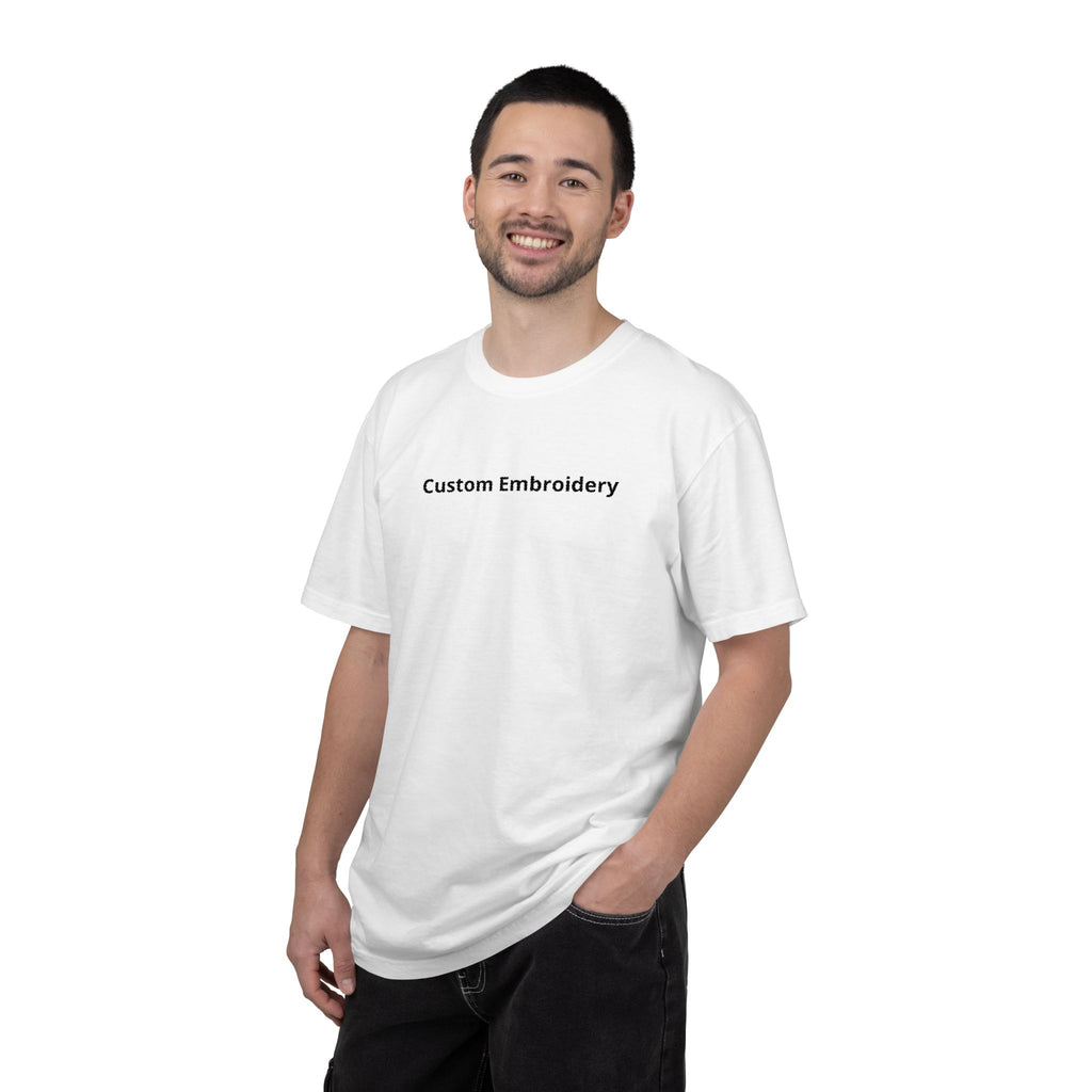 EMBROIDERED Custom Text Comfort Colors Unisex (Light Colors/Shades) T-Shirt