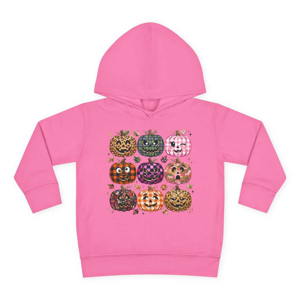 Toddler Halloween Pumpkin Hoodie — Colorful Patterned Jack-O’-Lanterns