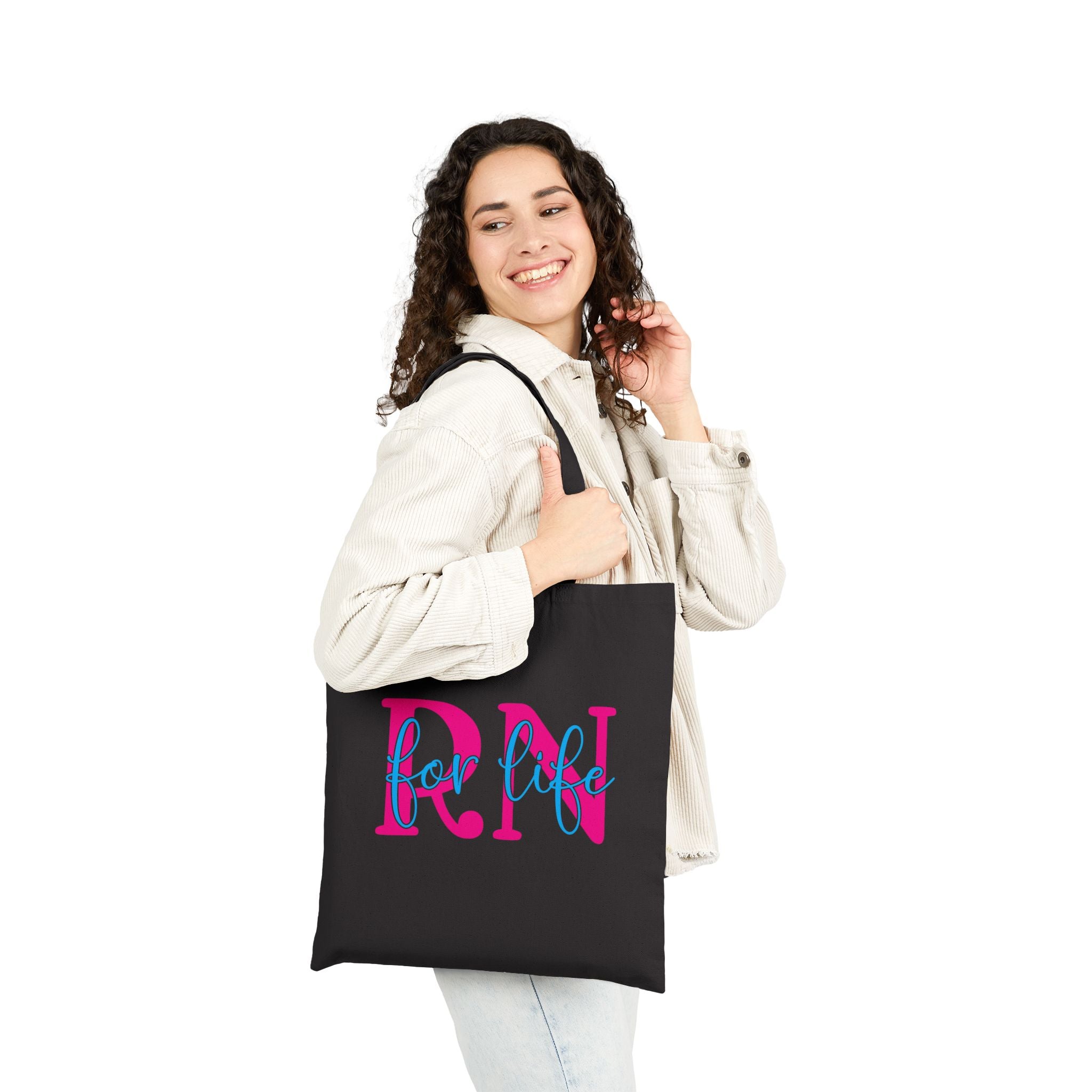 RN for Life — Nurse Canvas Tote Bag | Nursing Gift | 15” x 16”