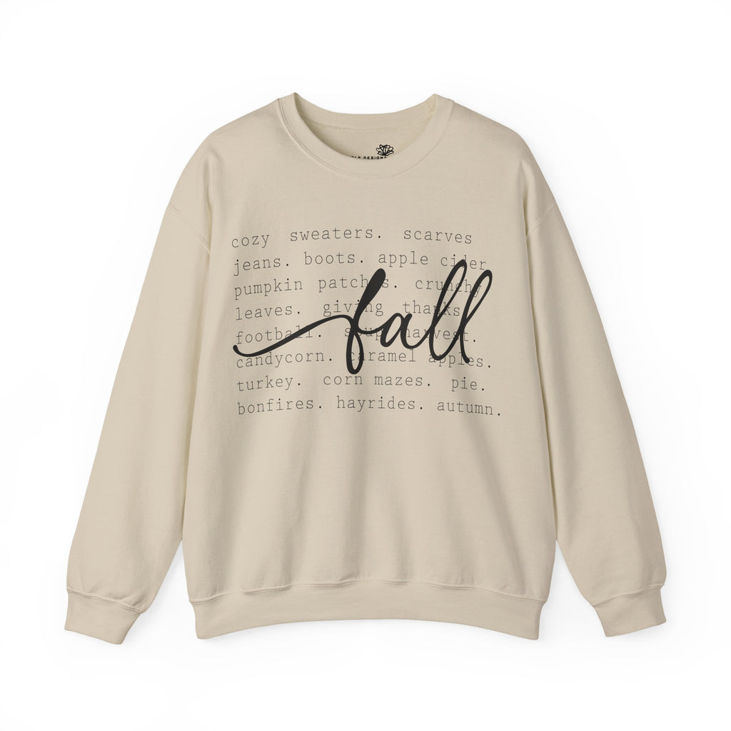 Fall Script Graphic / Cozy Autumn Words Design - Pullover Sweatshirt