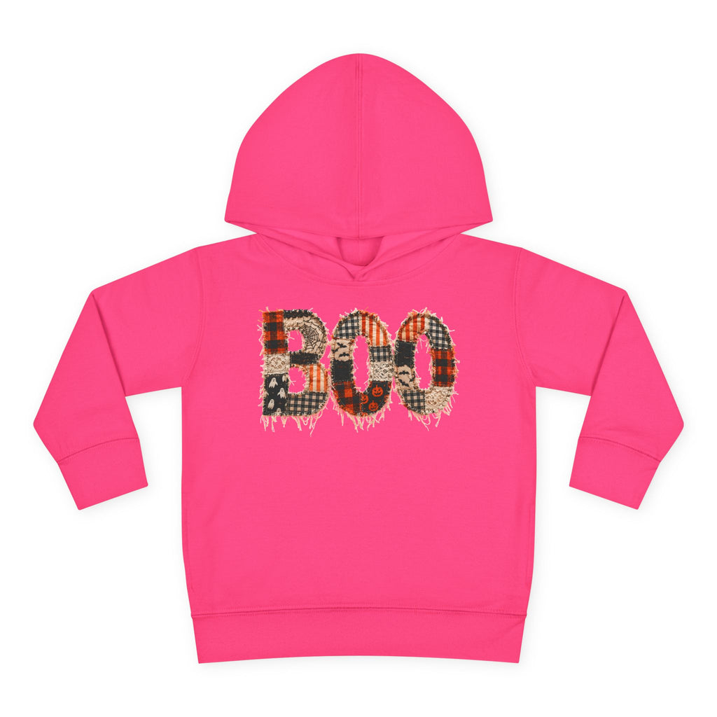Toddler Hoodie - "BOO" Plaid Halloween Pullover