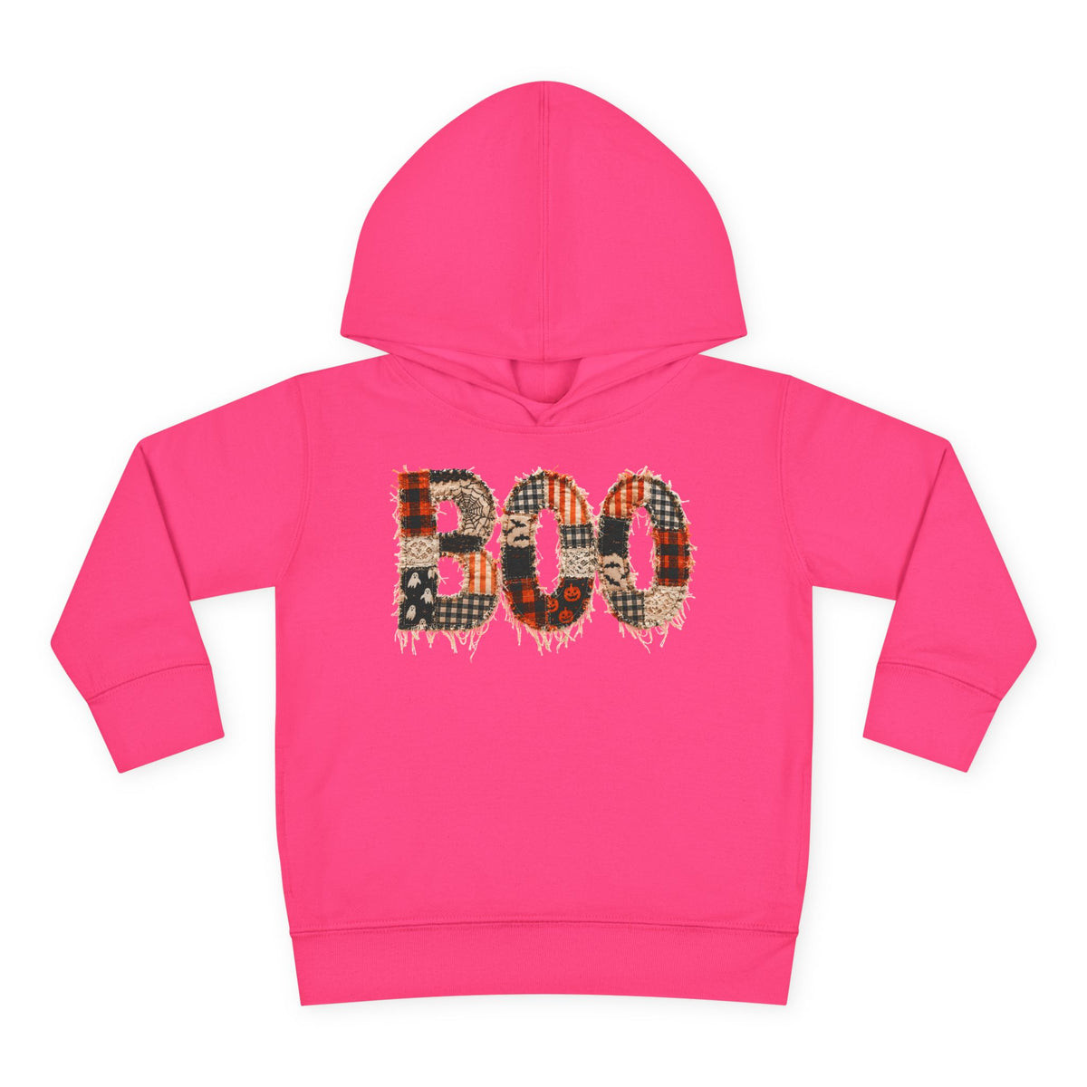 Toddler Hoodie - "BOO" Plaid Halloween Pullover