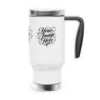 Custom Photo Travel Mug — Upload Your Image | 14oz Stainless Steel with Handle