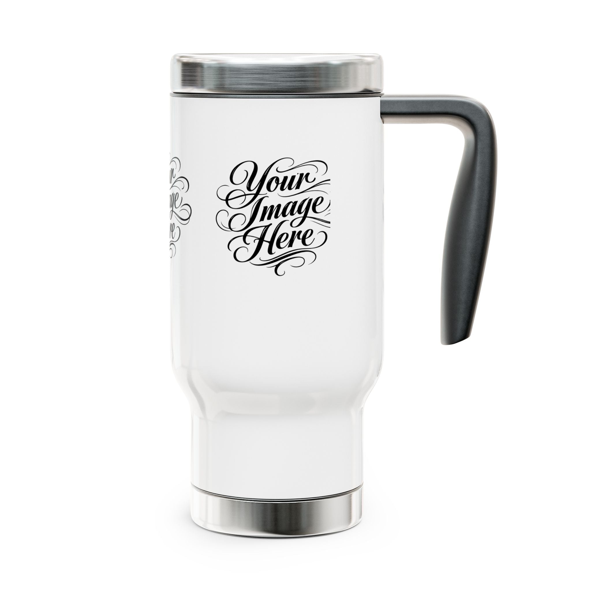 Custom Photo Travel Mug — Upload Your Image | 14oz Stainless Steel with Handle