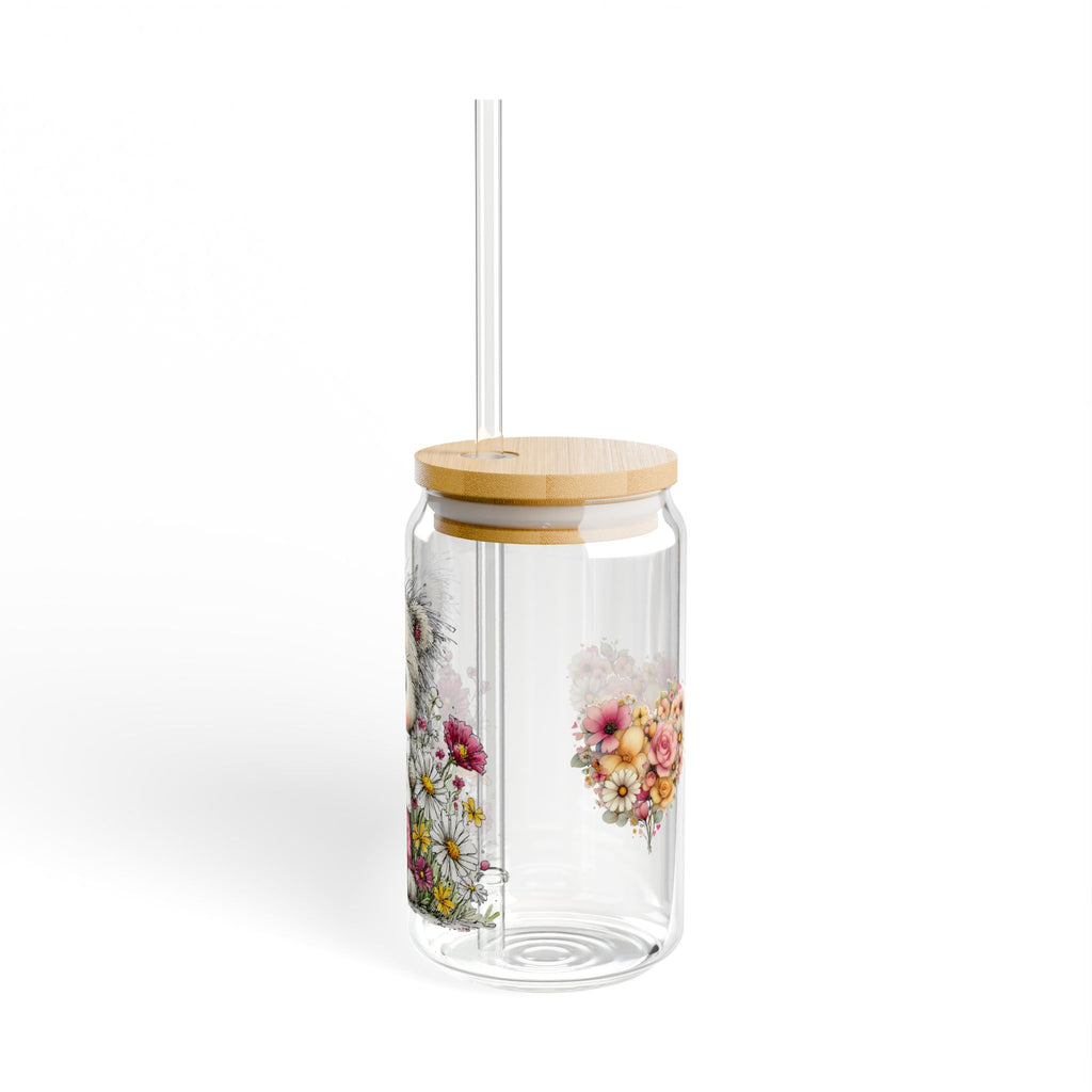Floral Teddy "Mom Day" 16oz Sipper Glass