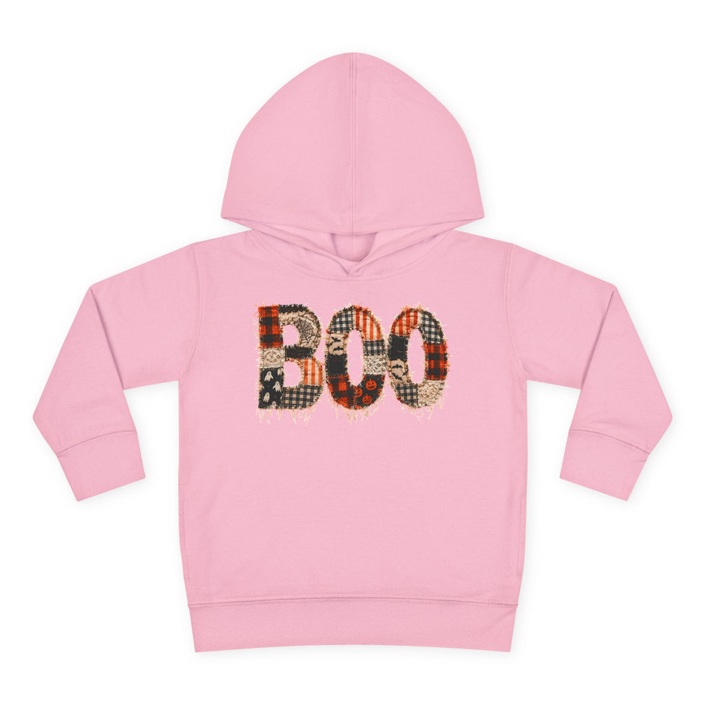 Toddler Hoodie - "BOO" Plaid Halloween Pullover