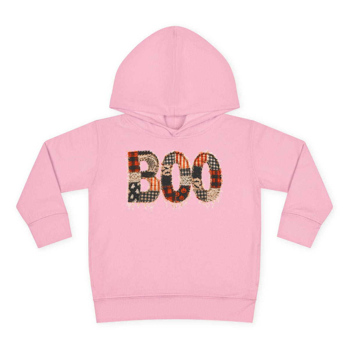 Toddler Hoodie - "BOO" Plaid Halloween Pullover
