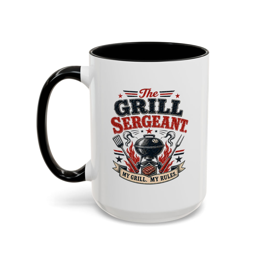 Grill Sergeant Accent Mug – "My Grill, My Rules" Coffee Cup (11/15oz)