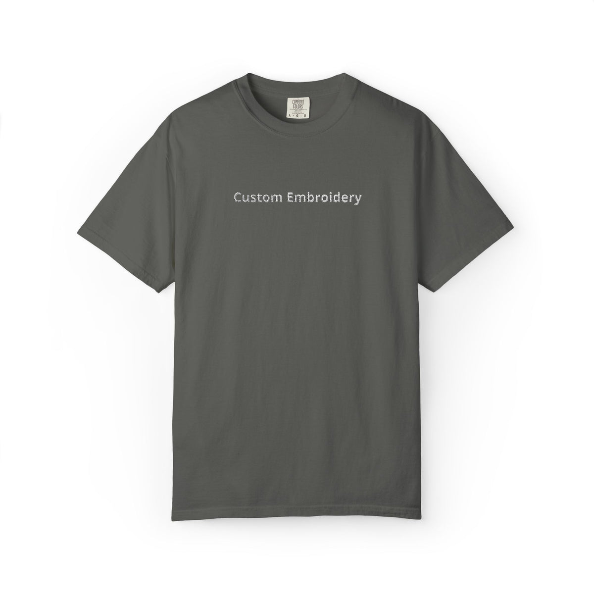 EMBROIDERED Custom Text Comfort Colors Unisex (Dark Colors/Shades) T-Shirt