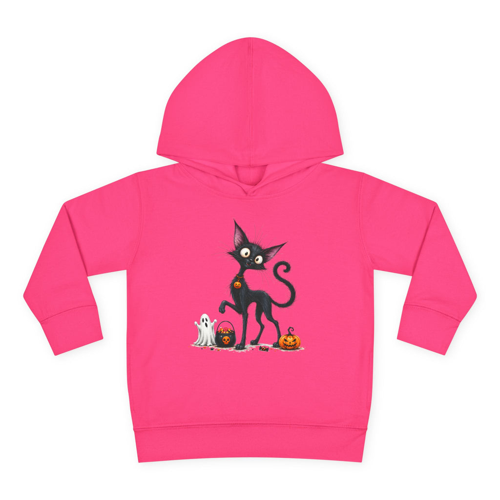 Toddler Halloween Cat Hoodie – Cute Black Kitty with Pumpkins Pullover