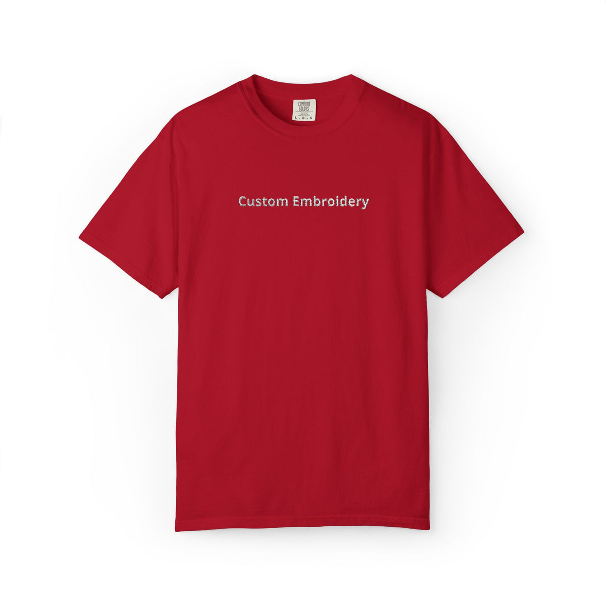 EMBROIDERED Custom Text Comfort Colors Unisex (Dark Colors/Shades) T-Shirt