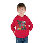 Toddler Hoodie — Halloween Custom Initial Pullover (Witch Hat, Pumpkin & Ghosts)
