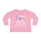 Toddler Long Sleeve Tee — "Feeling Cute, Might Throw..." Customizable