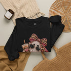 Leopard Bow Ghost/Pumpkins Graphic -  Pullover Sweatshirt
