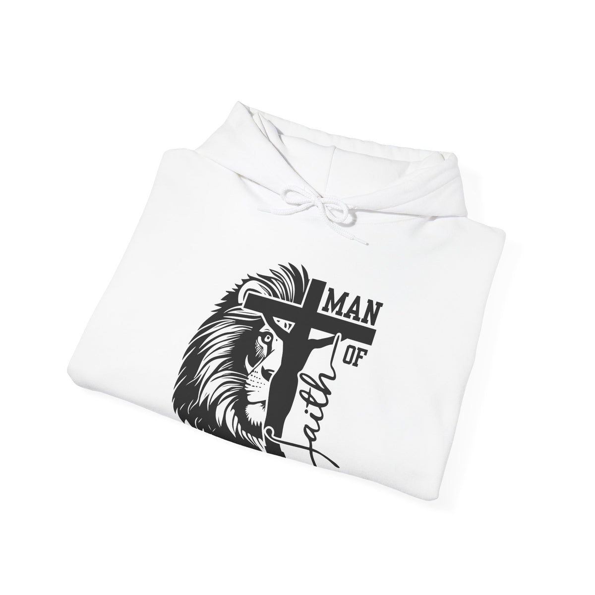 Man of Faith  Lion & Cross I Corinthians 16:13 Christian - Cozy Hoodie