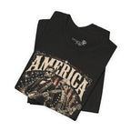 America 250 Years Guitar T-Shirt — Lincoln & Washington Rock Graphic Tee | S–3XL