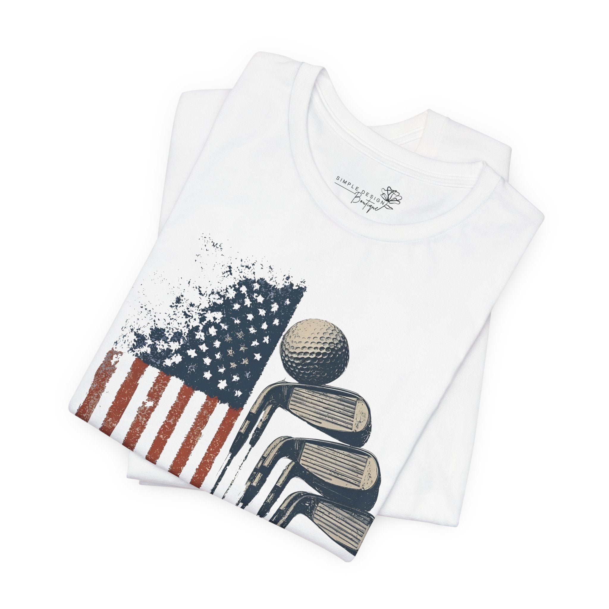 Patriotic Flag Golf Club T-Shirt — American Flag Golfer Tee