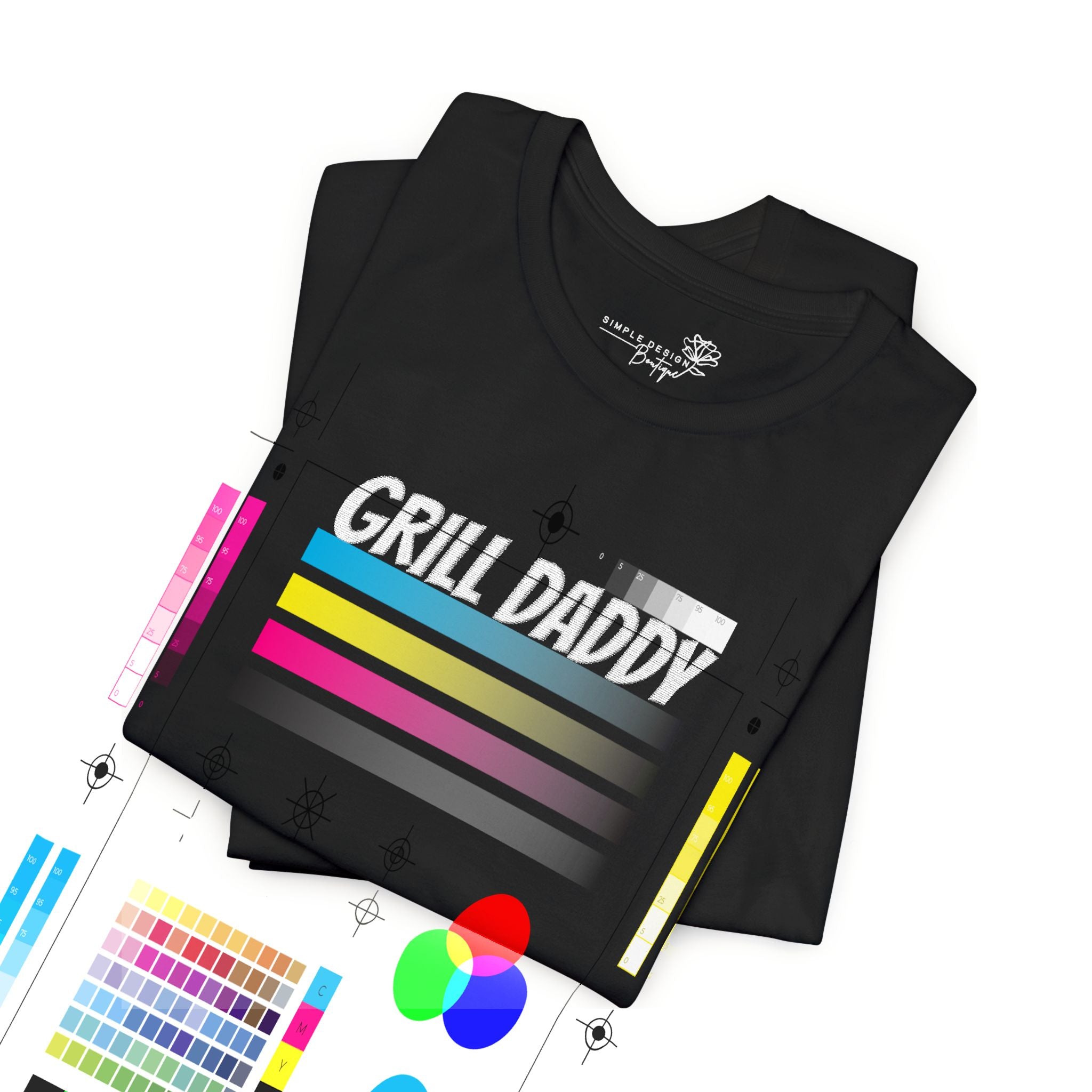 Grill Daddy Embroidered T-Shirt — Funny BBQ Dad Gift Tee | XS–5XL