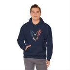 Patriotic American Flag Bald Eagle Graphic - Cozy Hoodie
