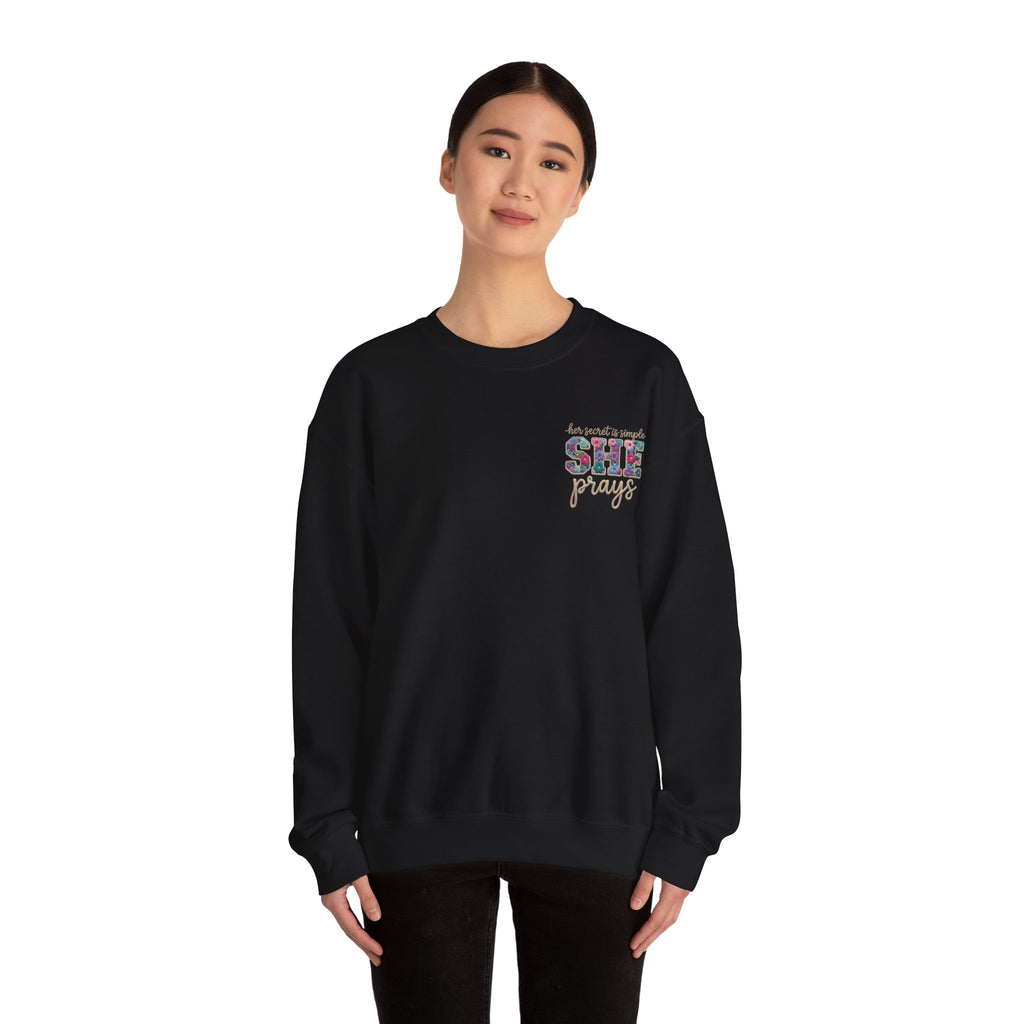 Her Secret Is Simple She Prays Sweatshirt - Print
