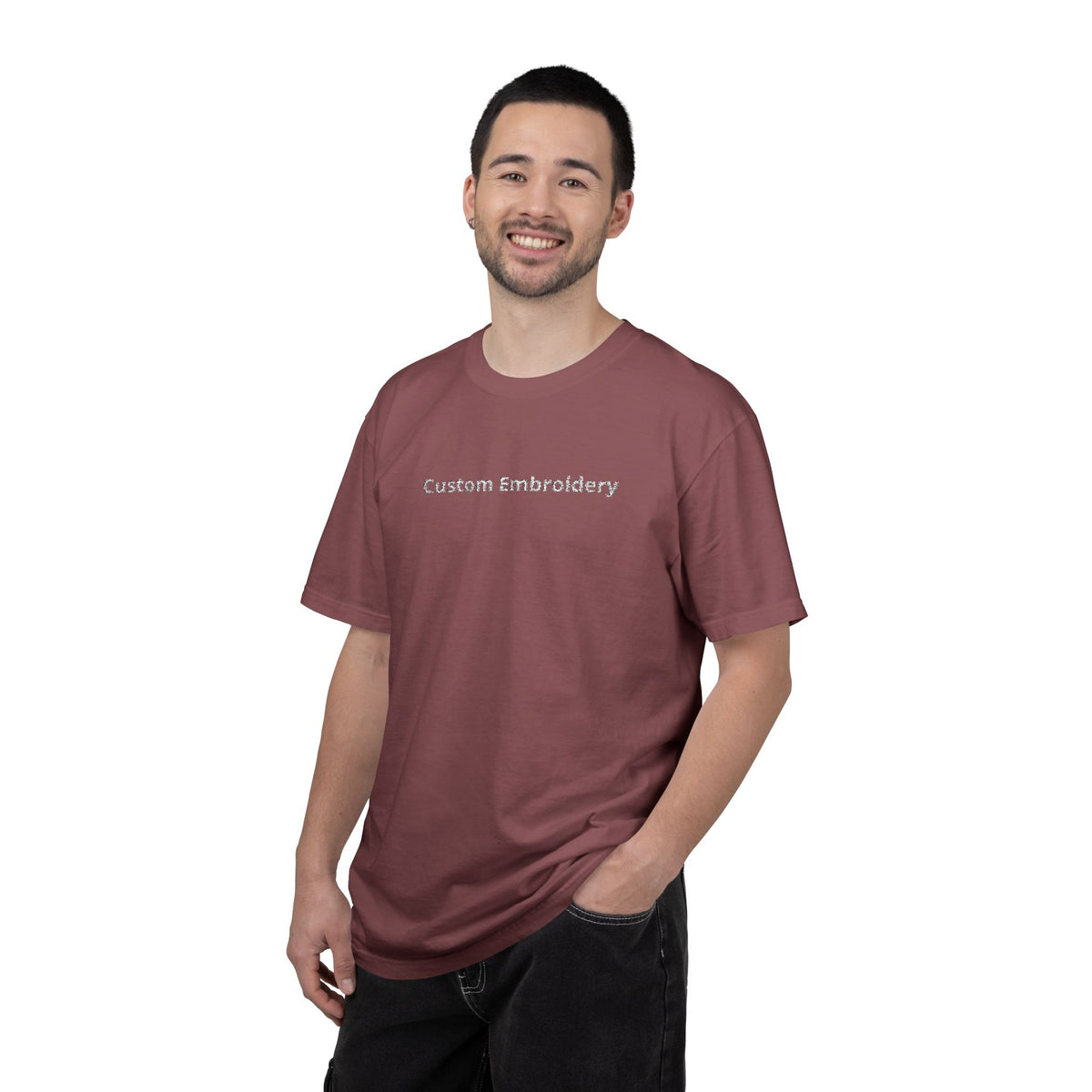 EMBROIDERED Custom Text Comfort Colors Unisex (Dark Colors/Shades) T-Shirt