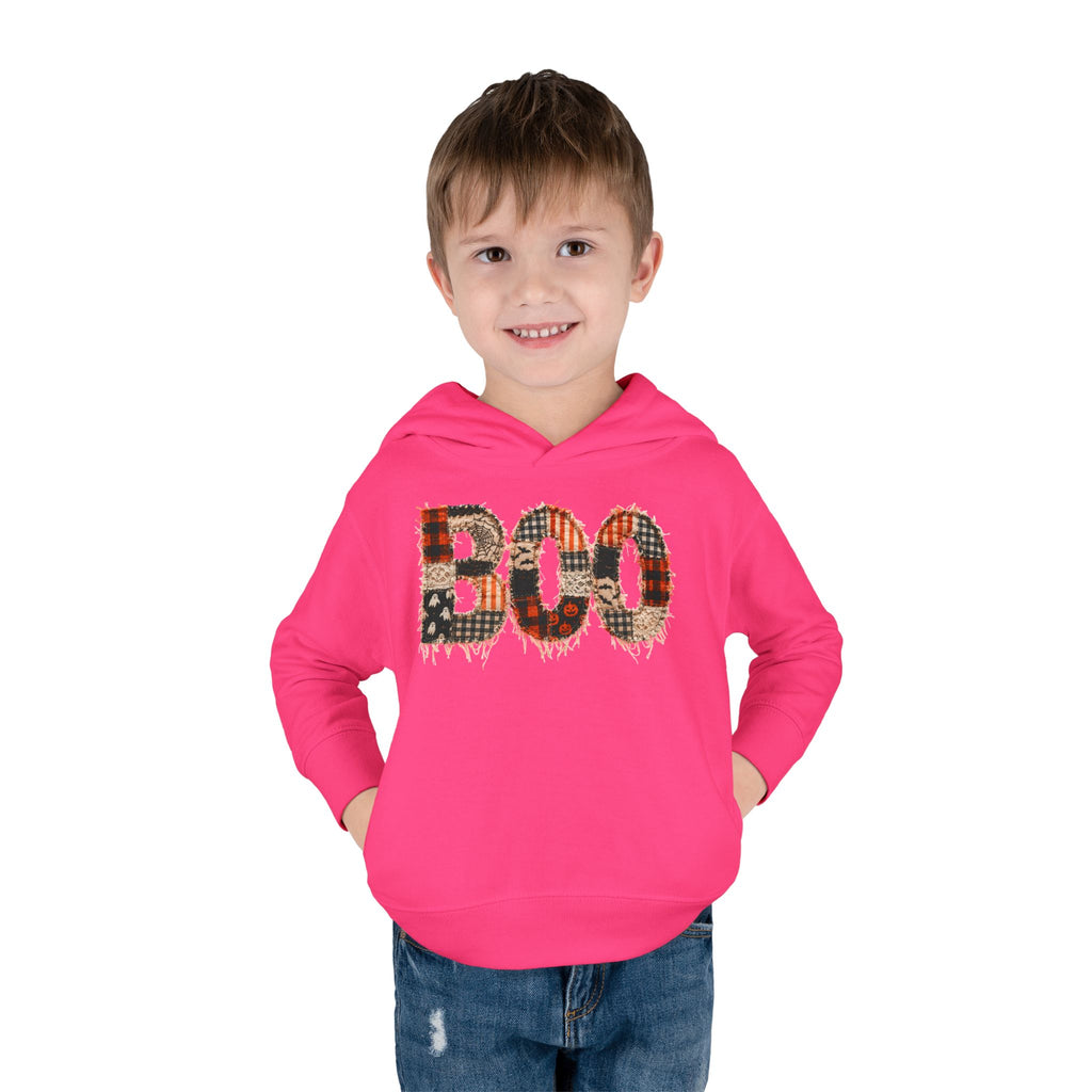 Toddler Hoodie - "BOO" Plaid Halloween Pullover