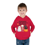Toddler Hoodie — "Spooky Season" Cute Ghost, Skeleton & Black Cat Halloween Pullover