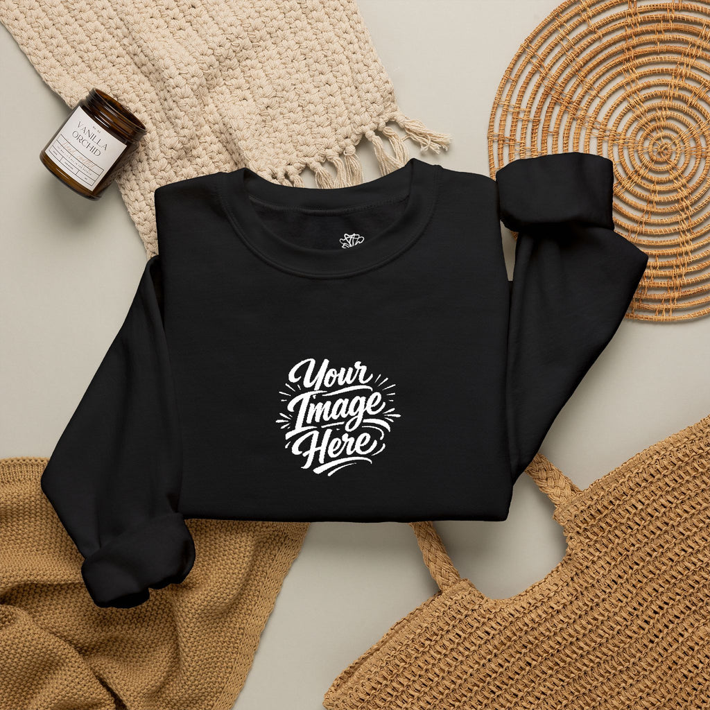 EMBROIDERED Custom Image (Dark Colors/Shades) Pullover Sweatshirts