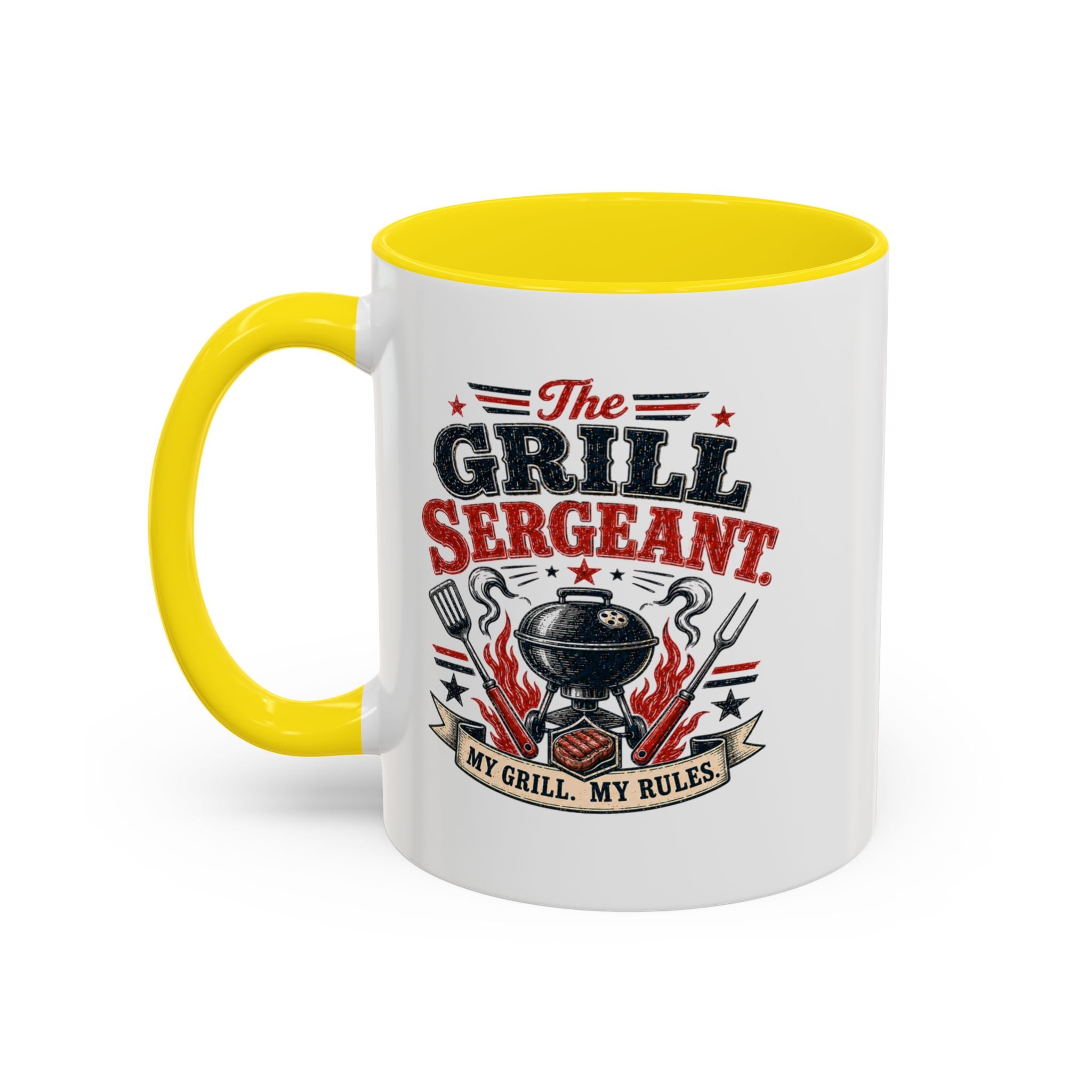 Grill Sergeant Accent Mug – "My Grill, My Rules" Coffee Cup (11/15oz)