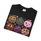 Patterned Comfort Colors Pumpkin Patch T-Shirt — Cute Halloween Jack-O'-Lanterns