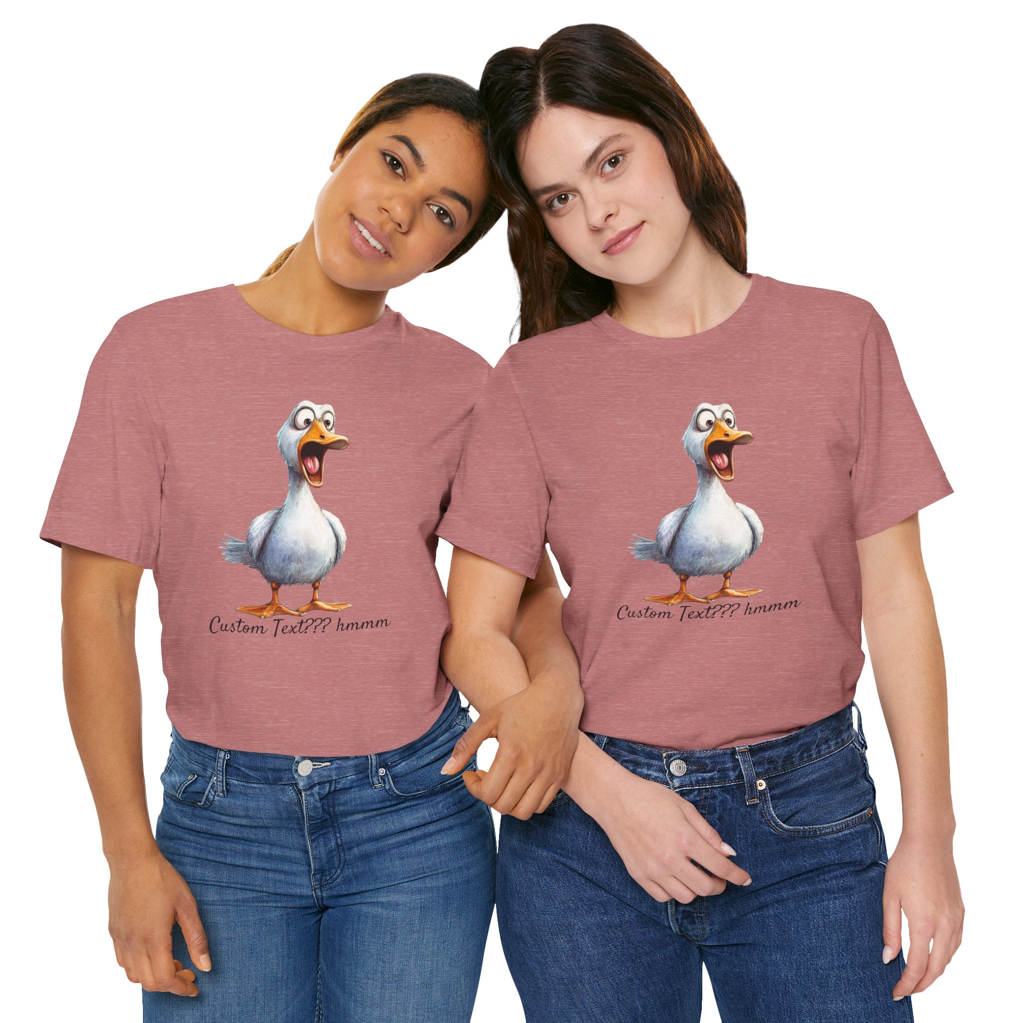 So What Is Your Duck Face Saying? Custom Text Unisex T-Shirt - Print