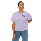 Class of 2026 FRONT & BACK Women's Boxy, Slightly Cropped Tee – Customize School Name Optional Graduation T‑Shirt