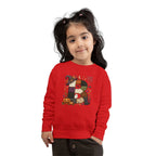 Kids Halloween Custom Initial Sweatshirt — Patchwork Pumpkin Witch Hat Design