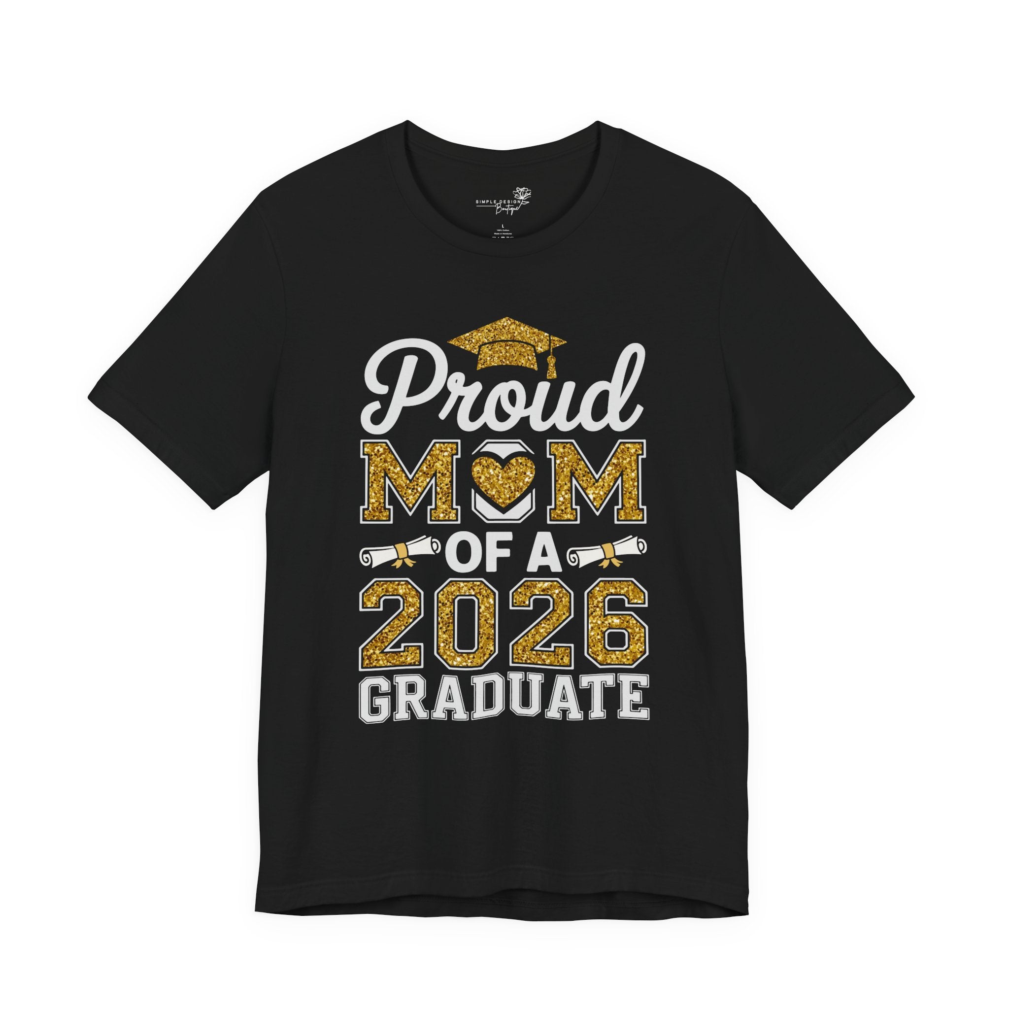 Proud Mom of a 2026 Graduate FRONT & BACK upload photo T-Shirt