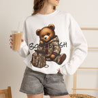 Cute Luxury Bear Bougie-ish Graphic - Pullover Sweatshirt