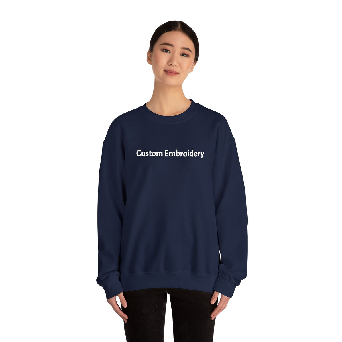 EMBROIDERED Custom Text (Dark Colors/Shades) Pullover Sweatshirts