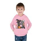 Toddler Hoodie — Halloween Custom Initial Pullover (Witch Hat, Pumpkin & Ghosts)