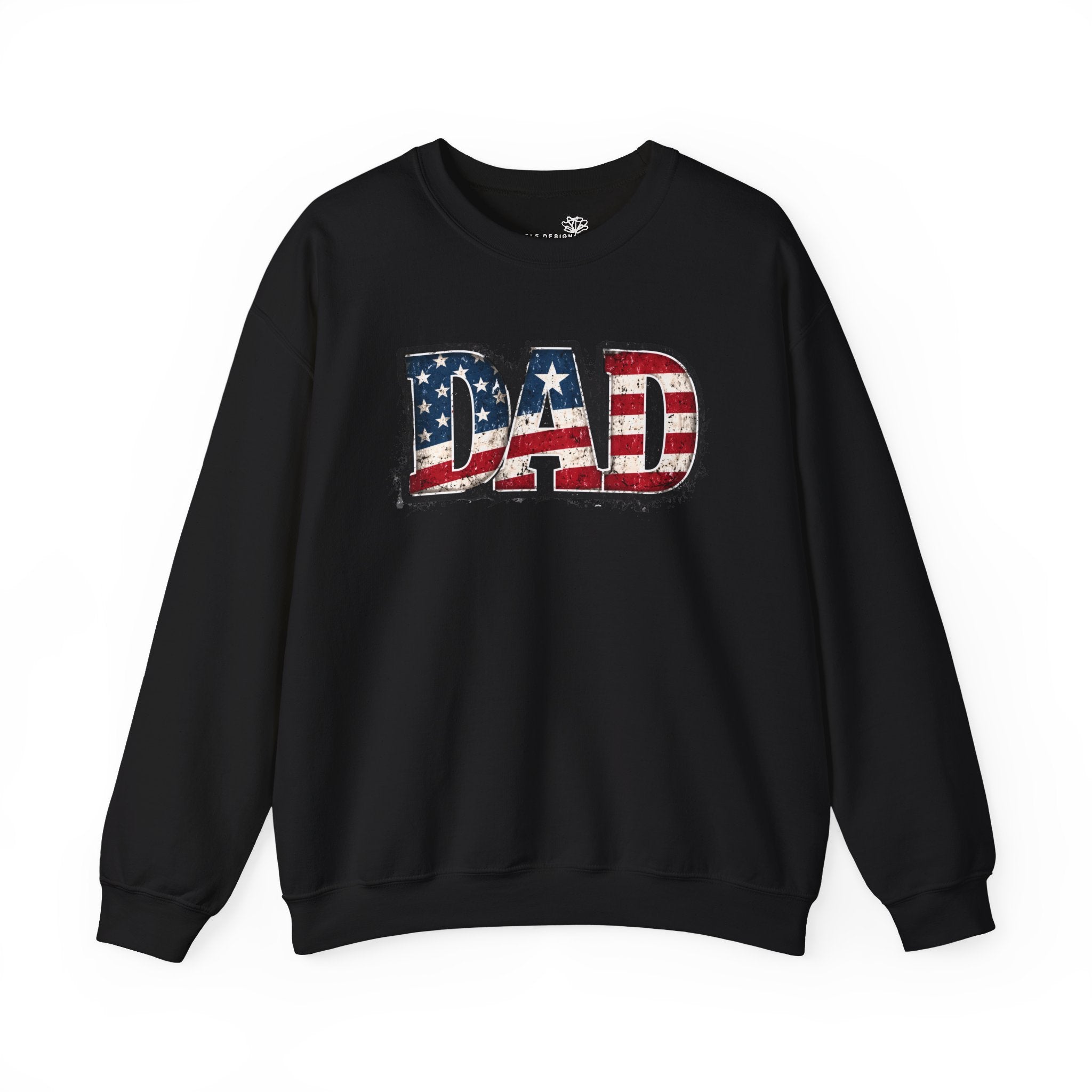 Dad American Flag Crewneck Sweatshirt — Patriotic Father’s Day Gift | S–3XL