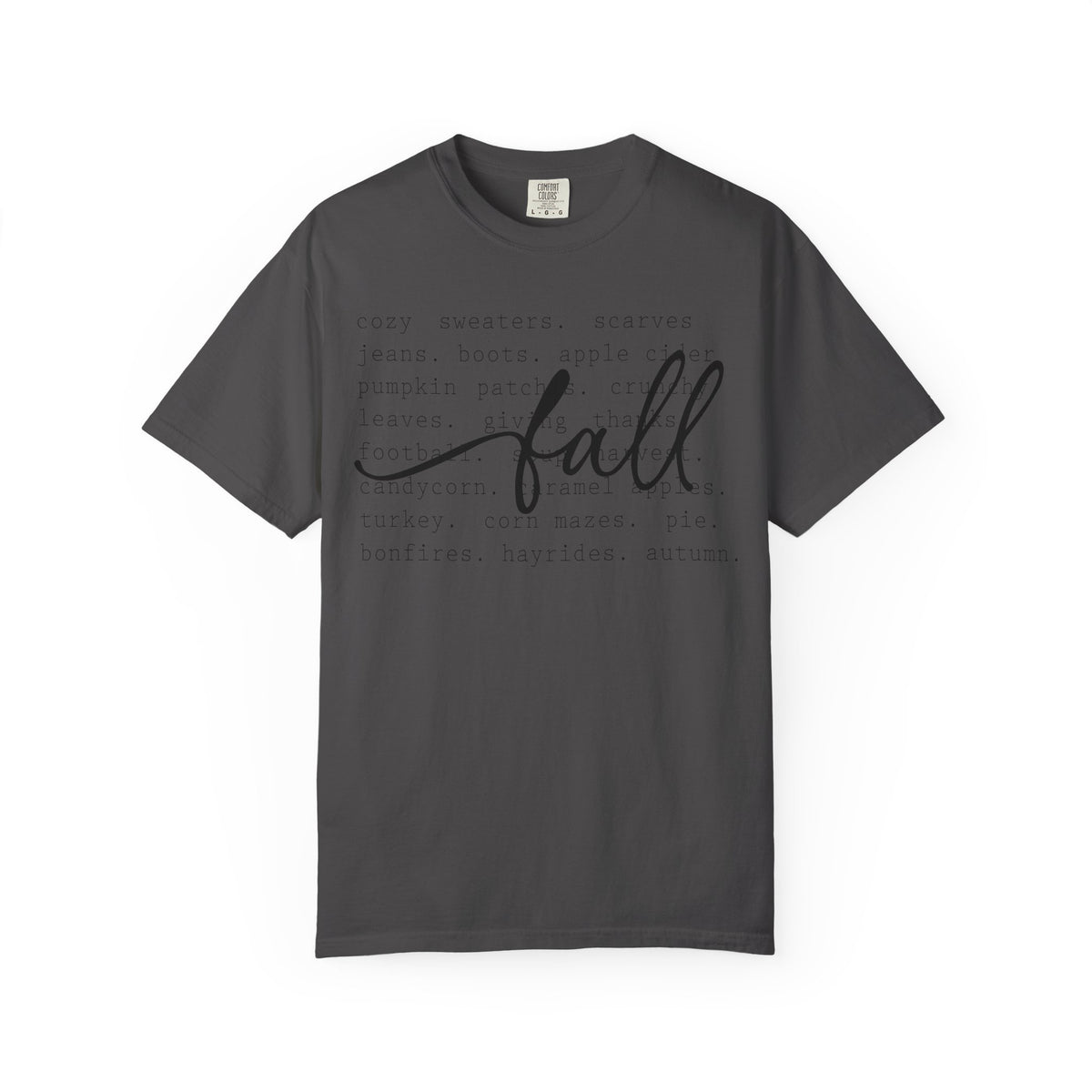 Fall Comfort Colors Graphic T-Shirt — Casual Script Autumn Tee