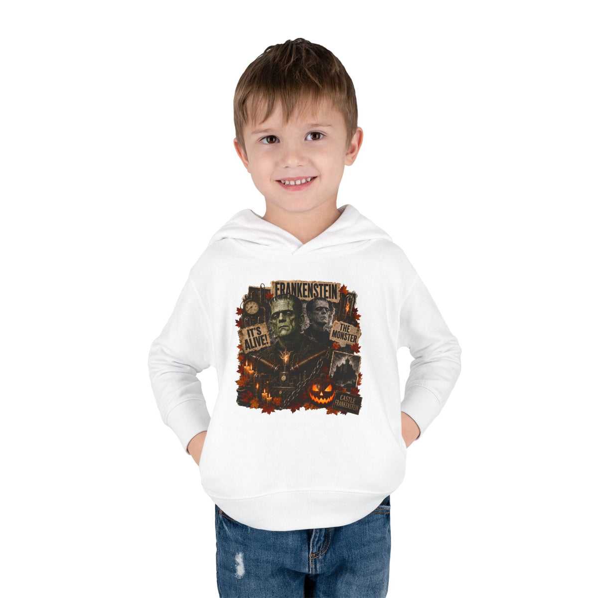 Frankenstein Toddler Hoodie - Cute Spooky Halloween Pullover
