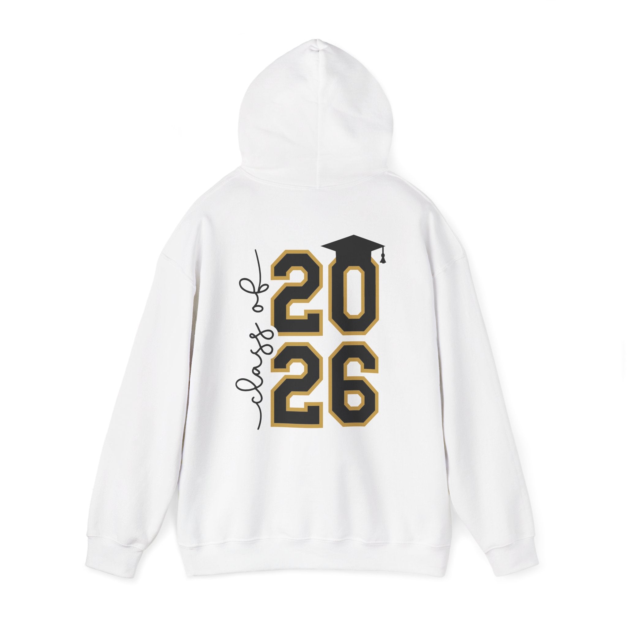 Class of 2026 Hoodie FRONT & BACK – Graduation Sweatshirt with Cap Graphic