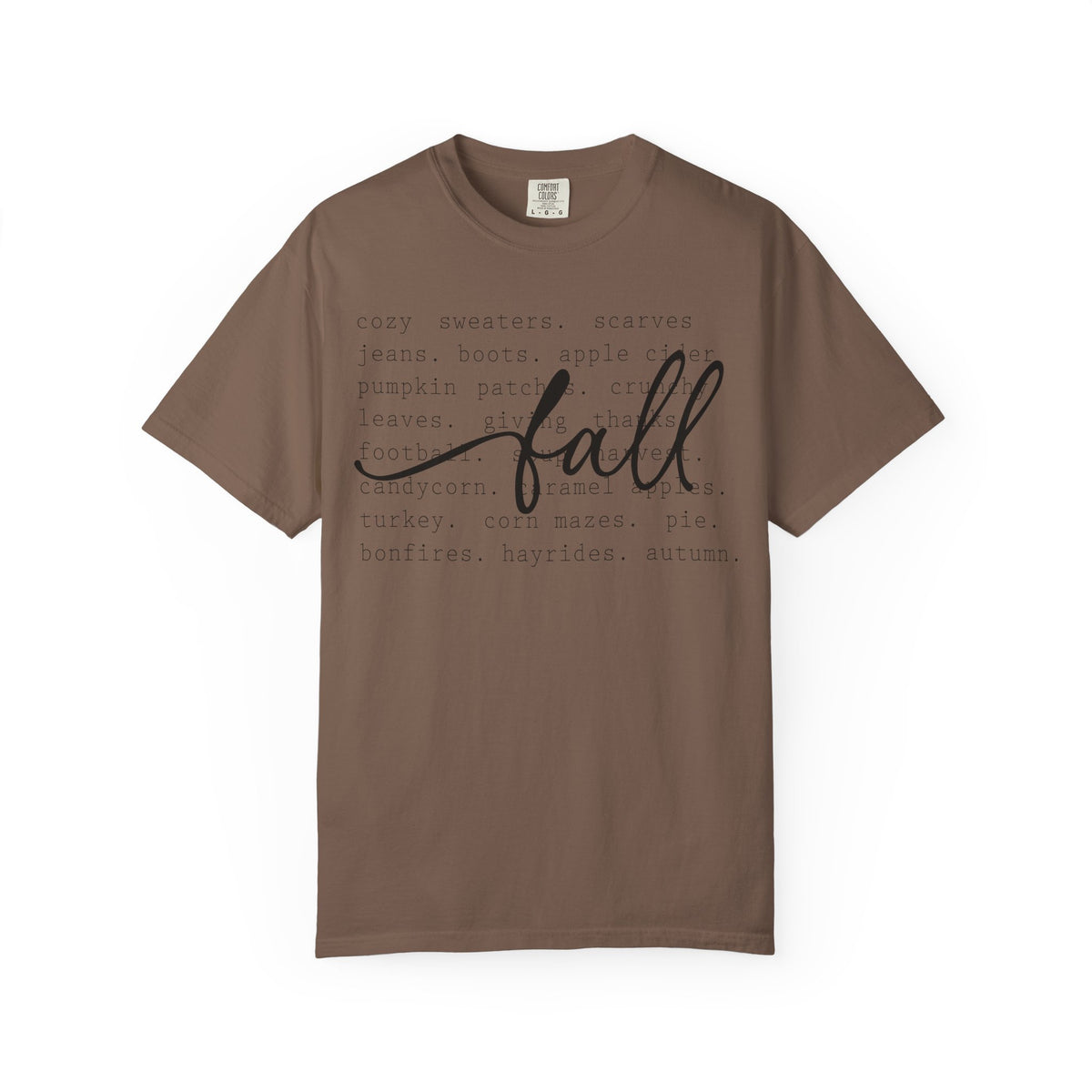 Fall Comfort Colors Graphic T-Shirt — Casual Script Autumn Tee