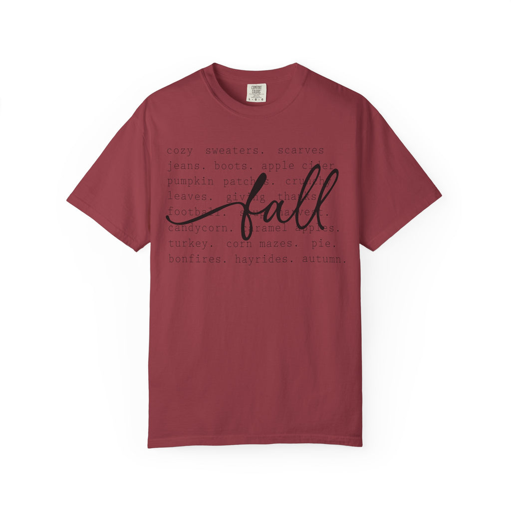 Fall Comfort Colors Graphic T-Shirt — Casual Script Autumn Tee