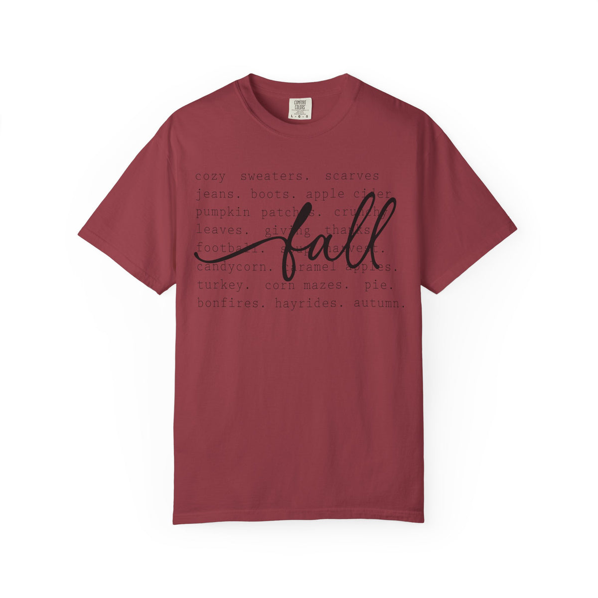 Fall Comfort Colors Graphic T-Shirt — Casual Script Autumn Tee