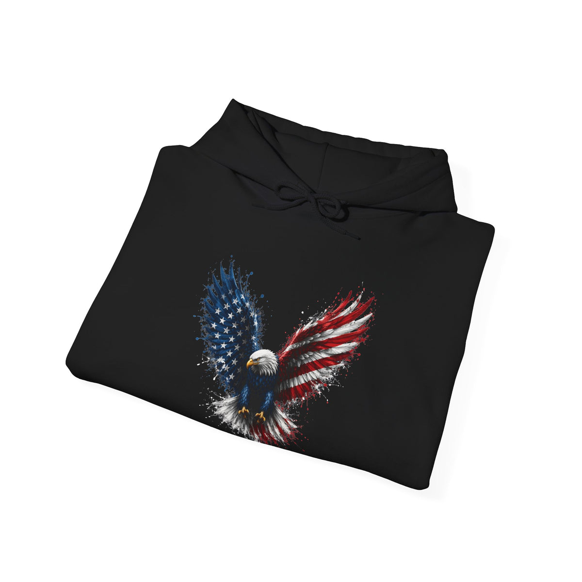 Patriotic American Flag Bald Eagle Graphic - Cozy Hoodie