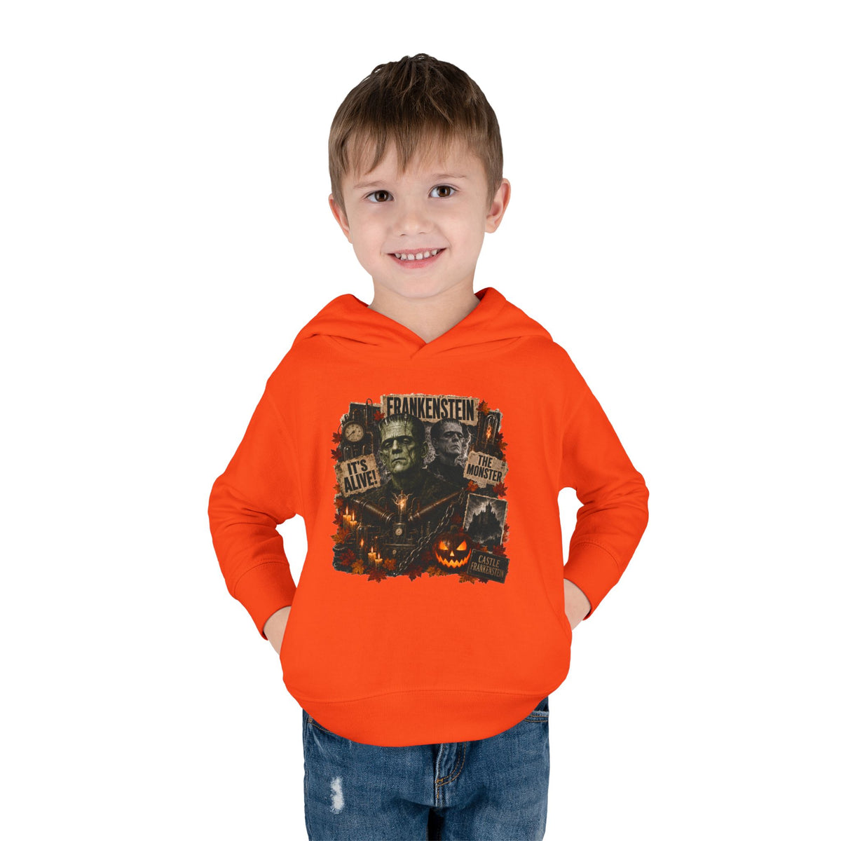 Frankenstein Toddler Hoodie - Cute Spooky Halloween Pullover