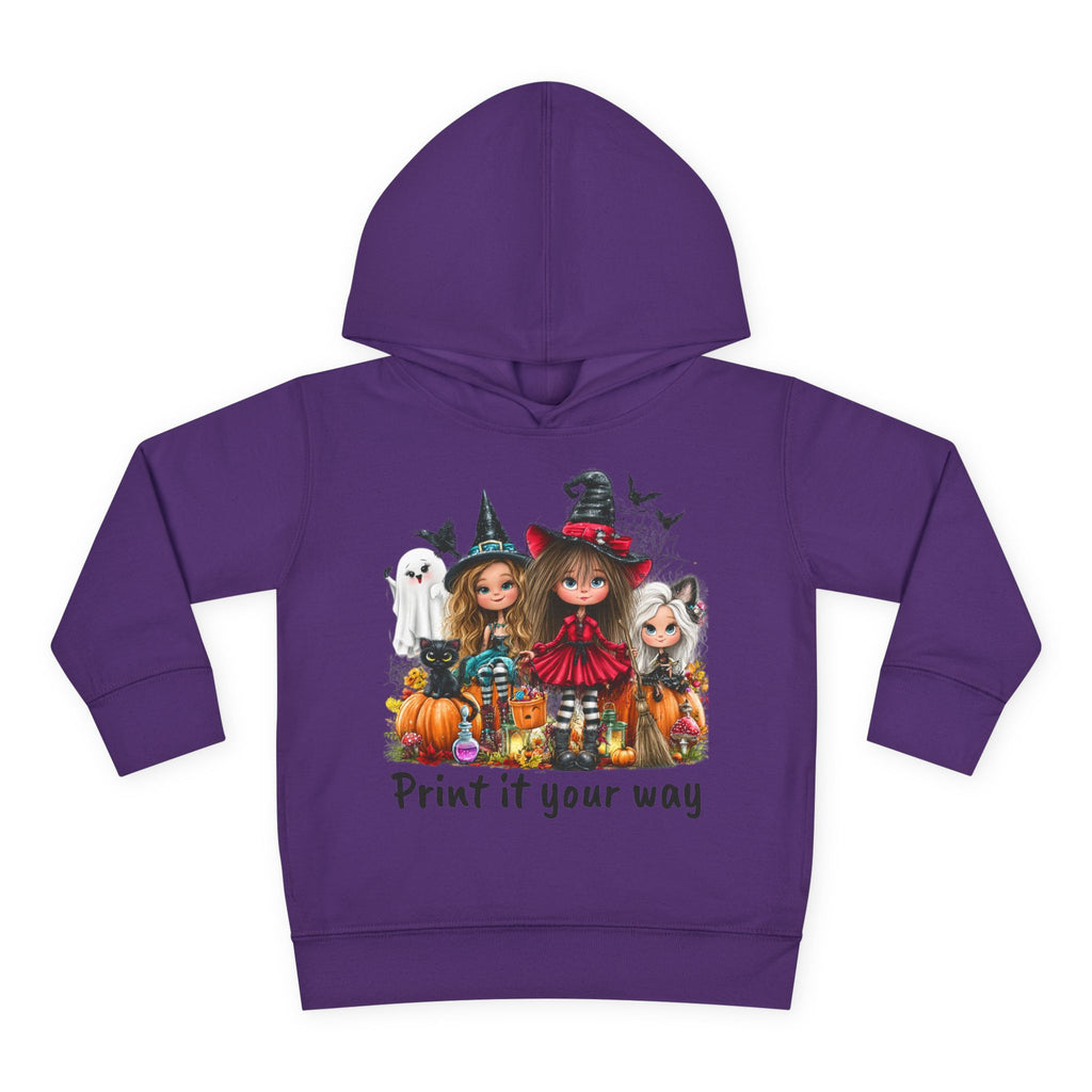 Toddler Hoodie — Cute Halloween Witch Girls Pumpkin Design - CAN CUSTOMIZE IMAGE AND/OR TEXT