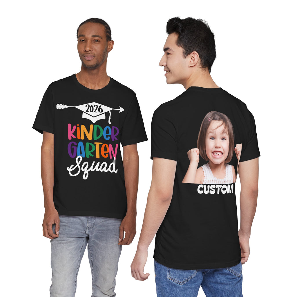 Kindergarten Squad — FRONT & BACK Photo Graduation T-Shirt