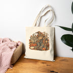 Hello Fall Scarecrow Tote Bag | Pumpkin Harvest Canvas Bag